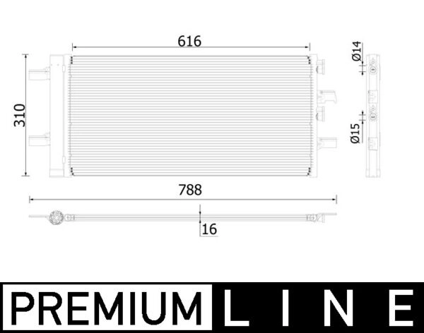 Конденсатор кондиционера MAHLE/KNECHT AC891000P
