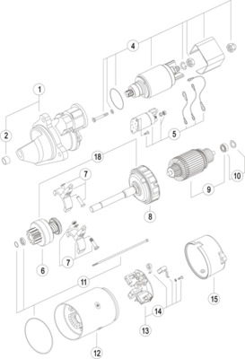 Ms 258 стартер 24в 10з мощность ном./пуск. 90/55 квт MAHLE/KNECHT MS 258