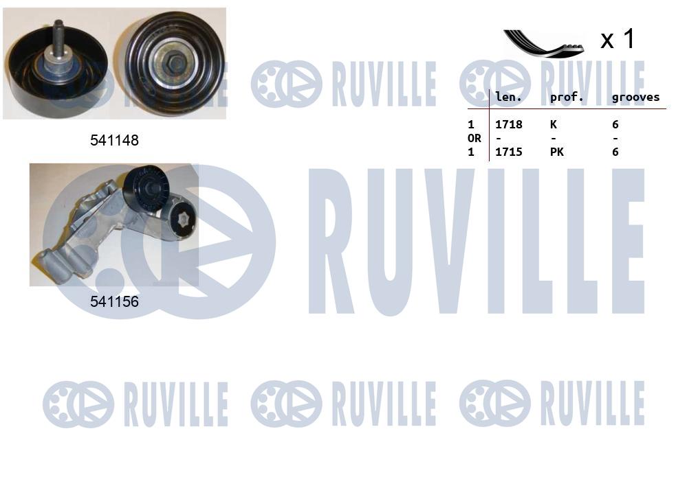 Комплект поликлинового ремня ford tourneo connect RUVILLE 570143