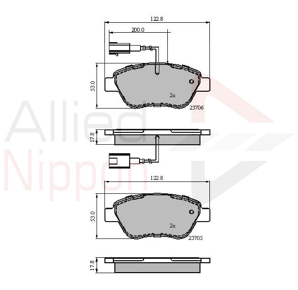 Adb12047 колодки дисковые передние ALLIED NIPPON ADB12047