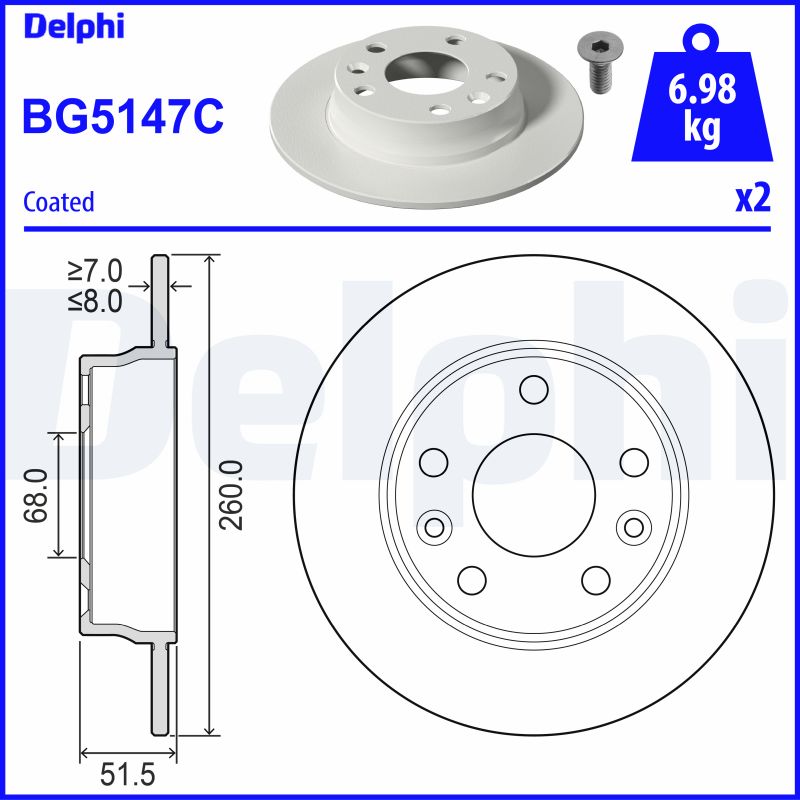 Bg5147c диск тормозной DELPHI BG5147C