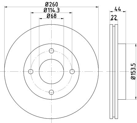 Диск тормозной с покрытием 260x22 NISSHINBO ND2013K