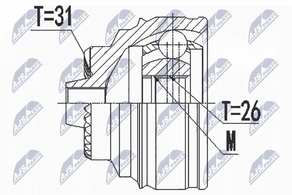 Шрус bmw x1 sdrive 14- x2 sdrive 18- 2 f45 active tourer / f46 gran tourer 214d216i218i NTY NPZ-BM-022
