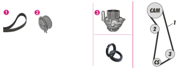 Комплект водяного насоса MAHLE/KNECHT CPK12000P