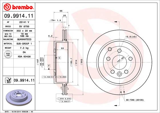 Диск тормозной BRECO BV 8750