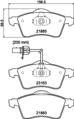 Колодки тормозные дисковые HELLA/BEHR/PAGID 8DB355008-931