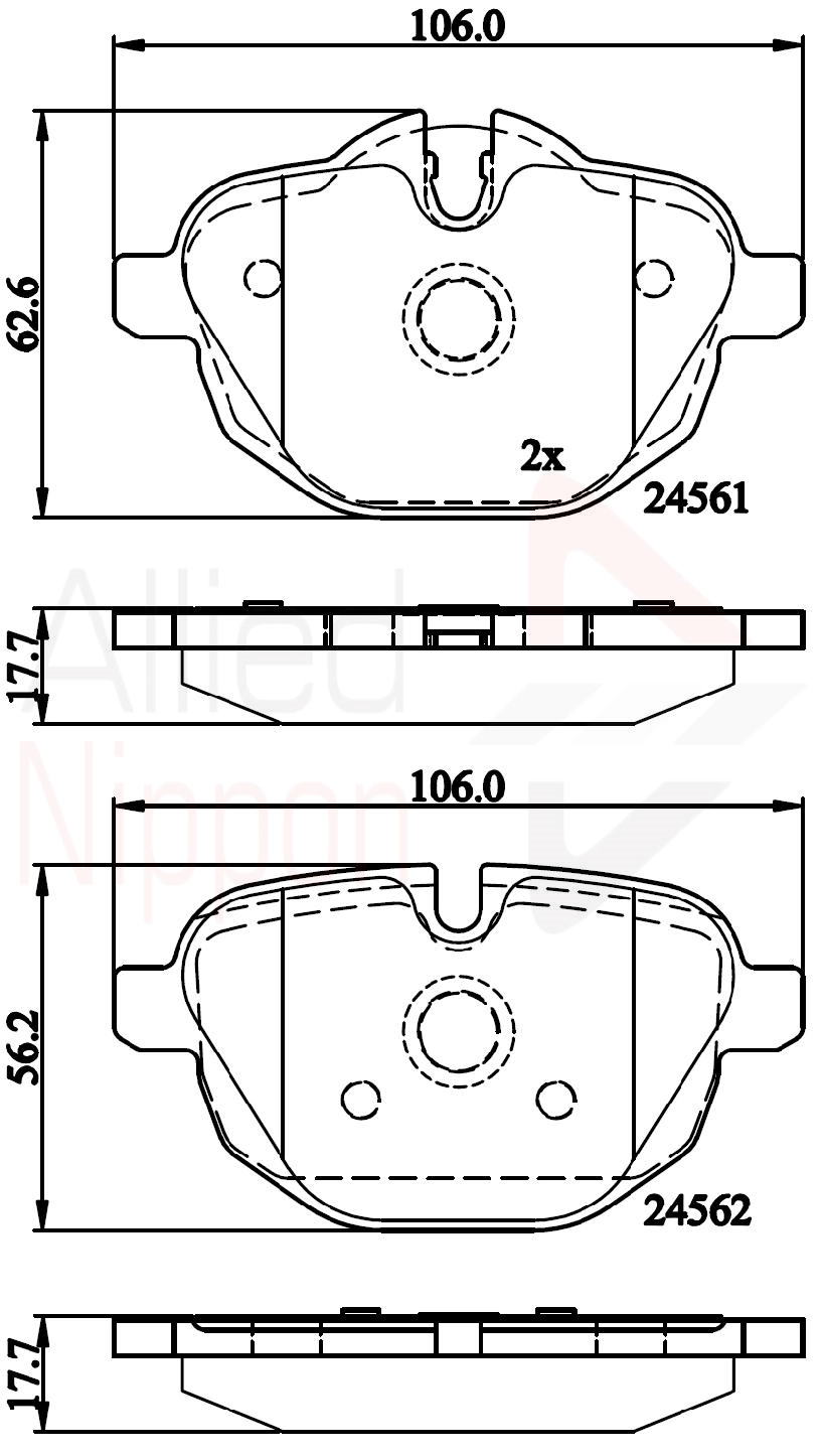 Колодки тормозные дисковые зад ALLIED NIPPON ADB06092
