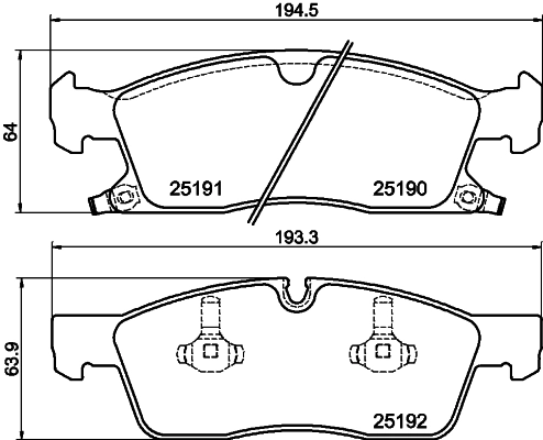 Колодки тормозные дисковые HELLA/BEHR/PAGID 8DB355019-551