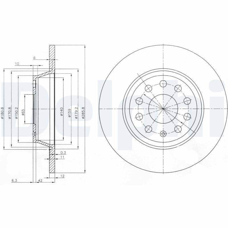Диск тормозной DELPHI BG3954