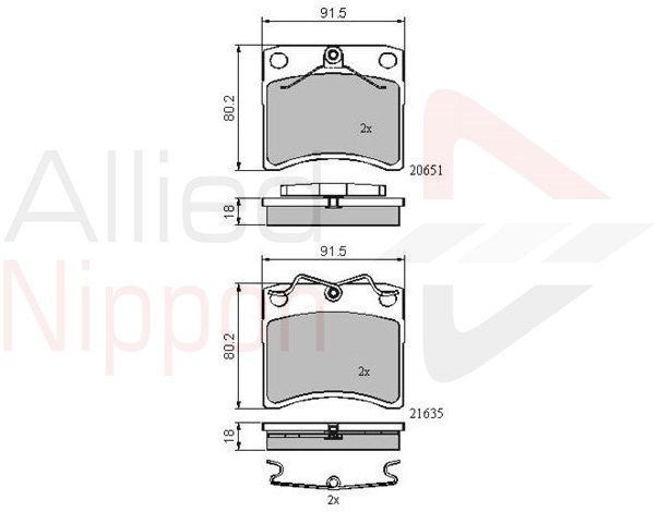 Колодки тормозные дисковые ALLIED NIPPON ADB0953