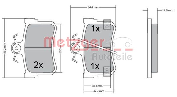 Колодки тормозные дисковые METZGER 1170447