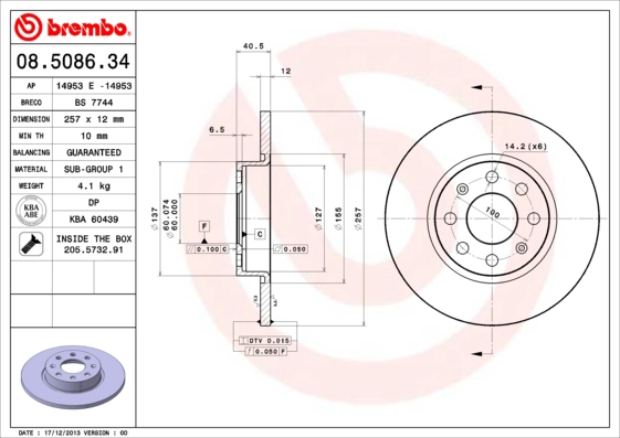 Диск тормозной BRECO BS 7744