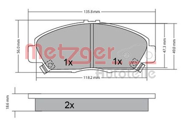 Колодки тормозные дисковые METZGER 1170576