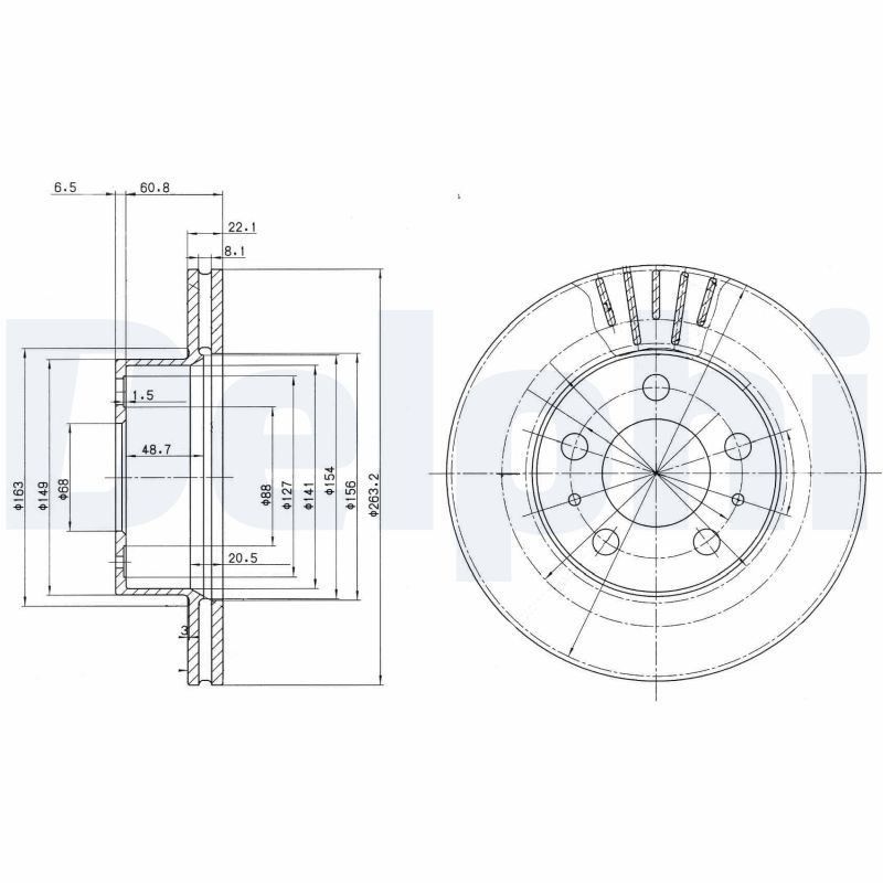 Диск тормозной DELPHI BG2207