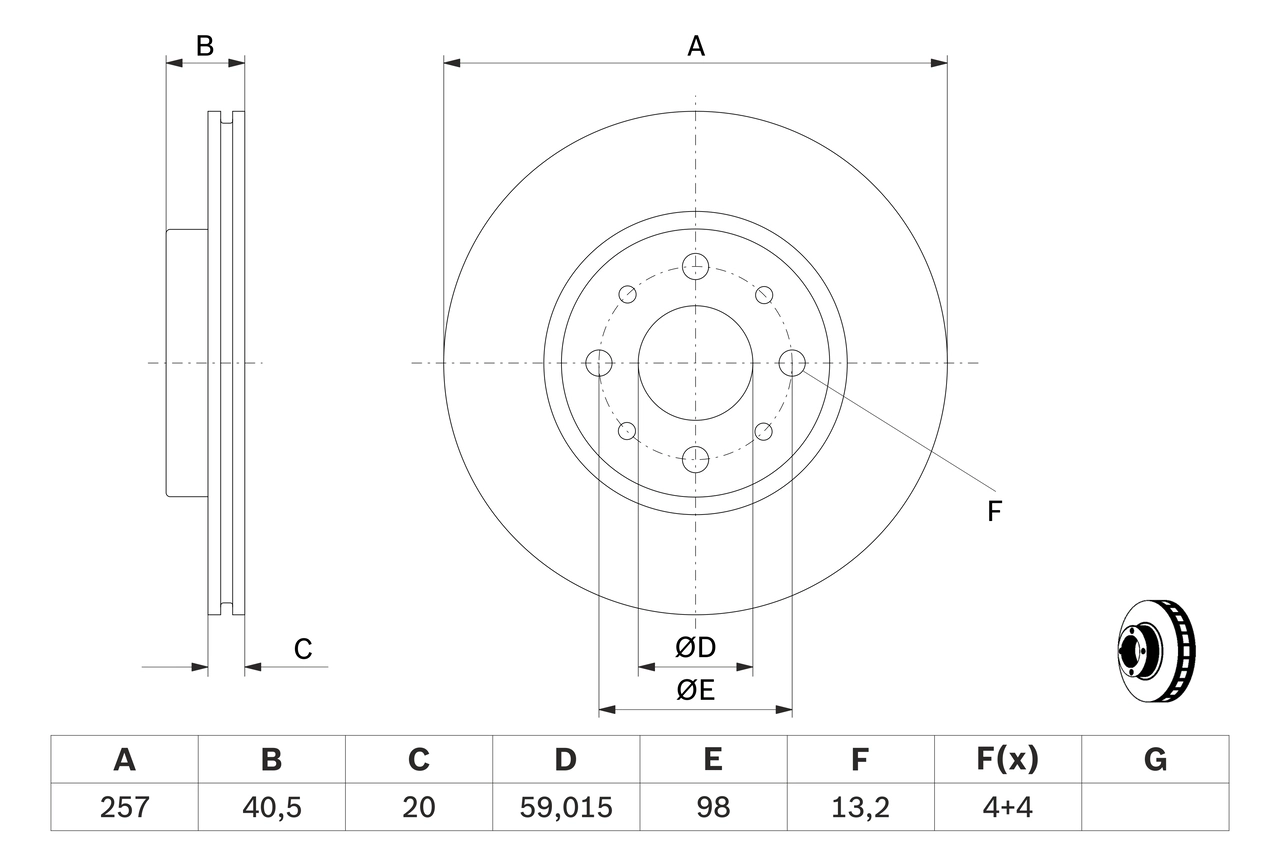 Тормозной диск BOSCH 0986479W68