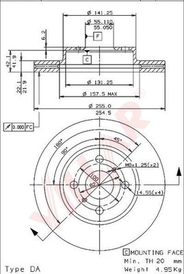 Диск тормозной VILLAR 628.1056
