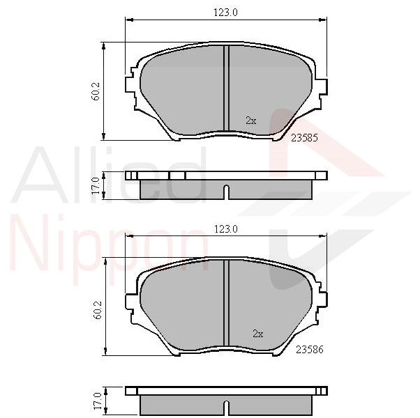 Колодки тормозные дисковые комплект ALLIED NIPPON ADB0944