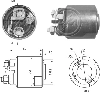 Реле втягивающее ZM ZM2-491
