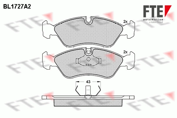 Комплект тормозных колодок дисковый тормоз FTE BL1727A2