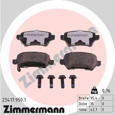 Колодки тормозные дисковые ZIMMERMANN 23417.950.1