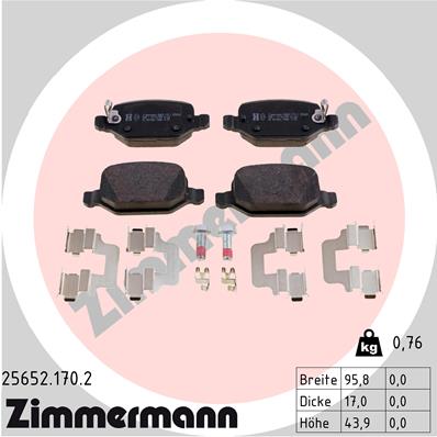 Колодки тормозные дисковые ZIMMERMANN 256521702