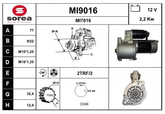 Стартер SNRA MI9016