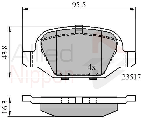 Колодки тормозные дисковые ALLIED NIPPON ADB01559