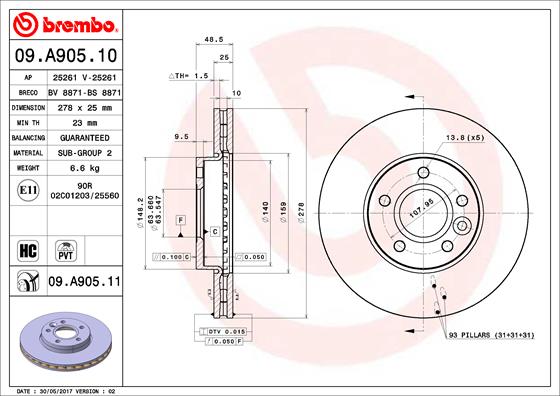 Диск тормозной BRECO BS8871