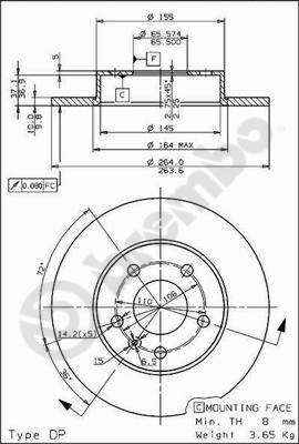 Диск тормозной AP X 15373
