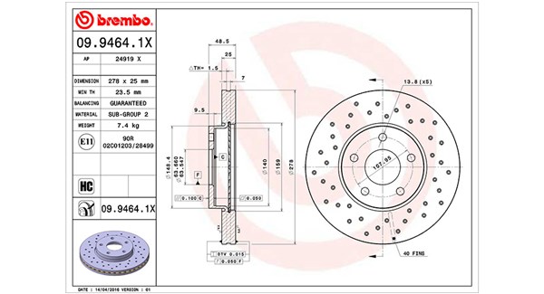 Тормоз.диски ford volvo MAGNETI MARELLI 360406005402