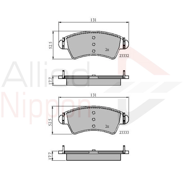 Колодки тормозные дисковые ALLIED NIPPON ADB01260