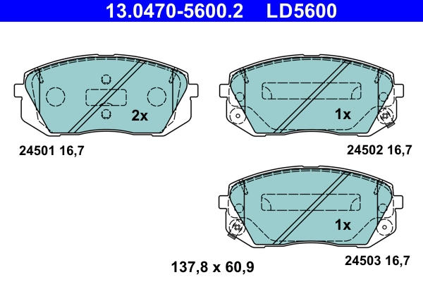 Колодки тормозные дисковые ATE 13.0470-5600.2