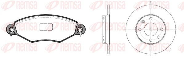 Комплект тормозов дисковый тормозной механизм REMSA 8643.06