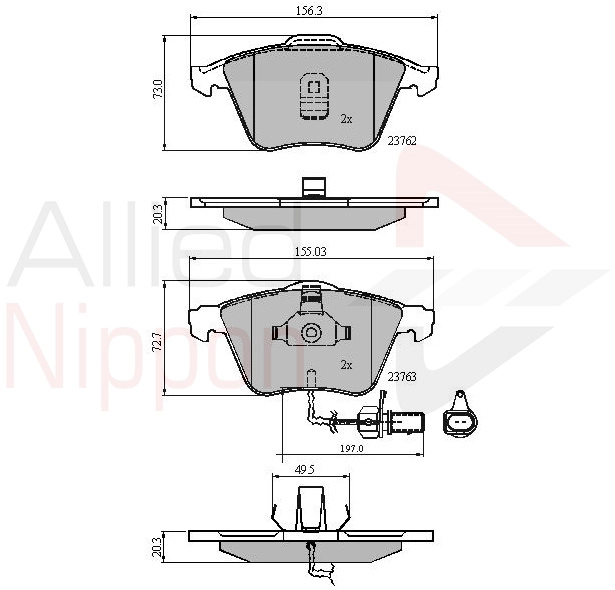 Тормозные колодки дисковые ALLIED NIPPON ADB11200