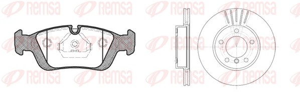 Комплект тормозов дисковый тормозной механизм REMSA 8384.01