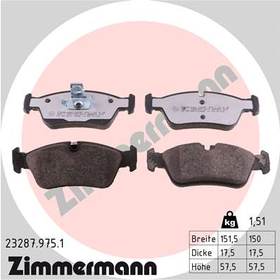 Колодки тормозные дисковые ZIMMERMANN 23287.975.1