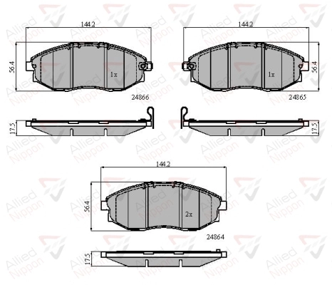Колодки тормозные дисковые ALLIED NIPPON ADB31585