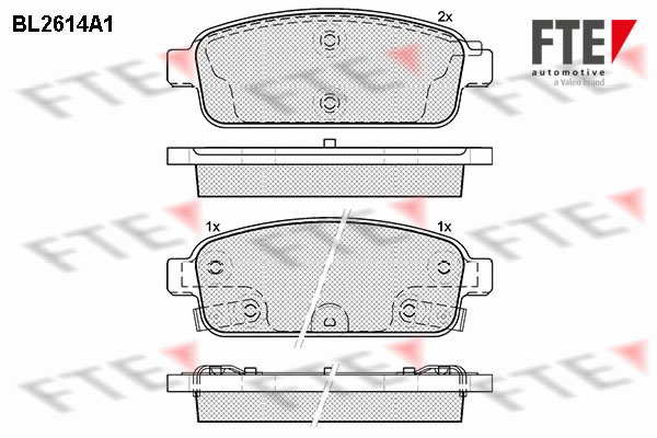 Комплект тормозных колодок дисковый тормоз FTE BL2614A1