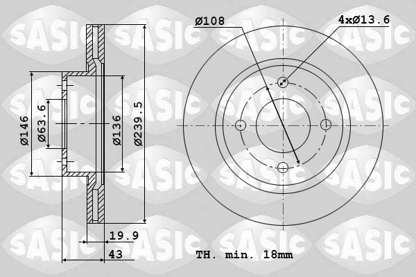 Диск тормозной SASIC 9004401J
