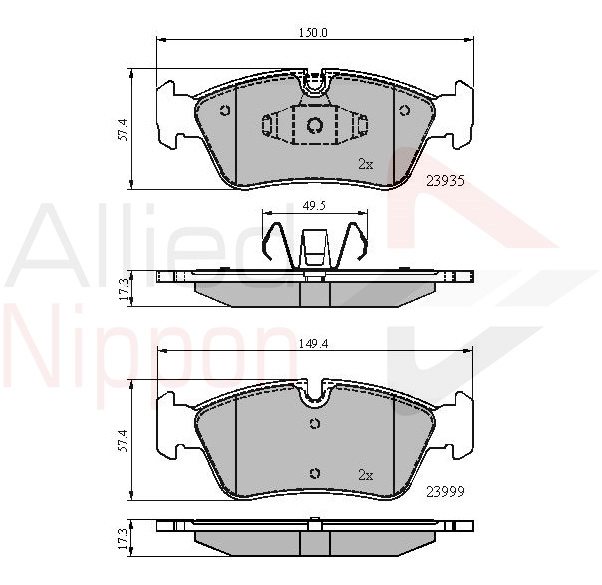 Колодки тормозные ALLIED NIPPON ADB01590