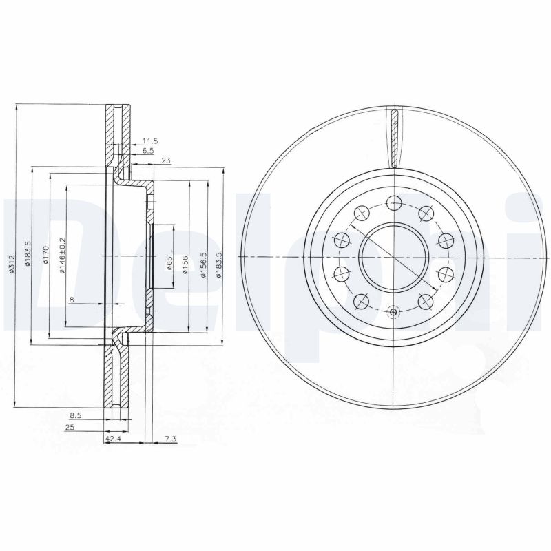 Диск тормозной DELPHI BG3953