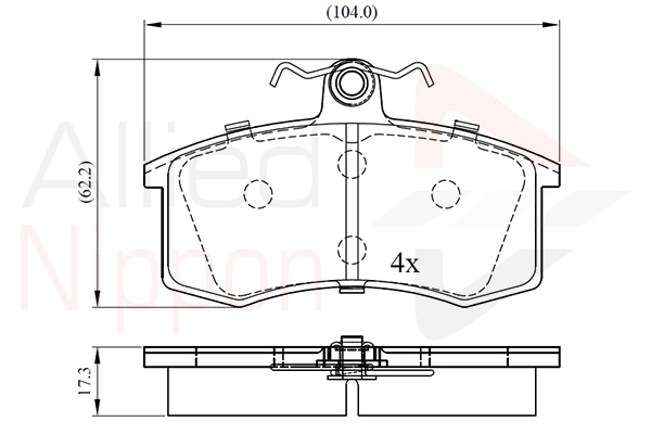 Колодки тормозные дисковые ALLIED NIPPON ADB0173
