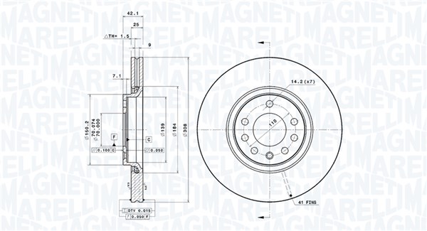 Диск тормозной MAGNETI MARELLI 360406039701