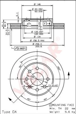 Диск тормозной VILLAR 628.1136