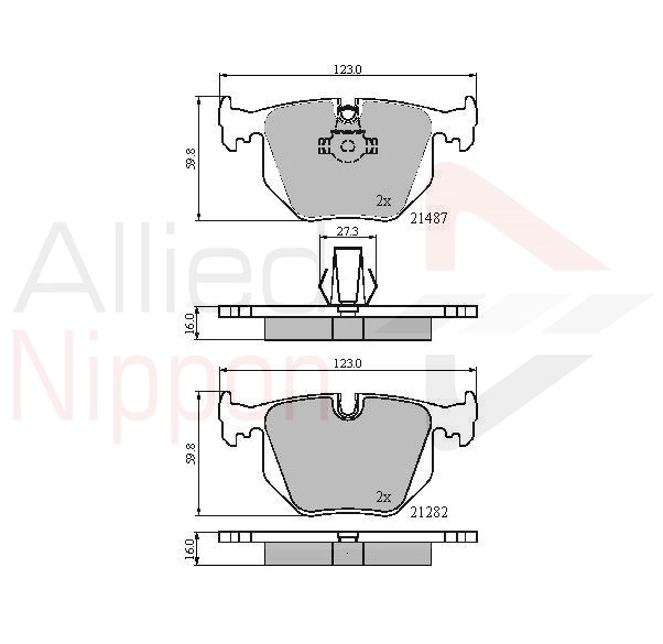 Колодки тормозные дисковые ALLIED NIPPON ADB01547