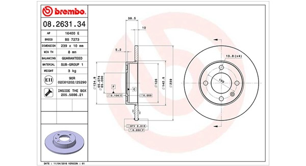 Диск тормозной MAGNETI MARELLI 360406047800