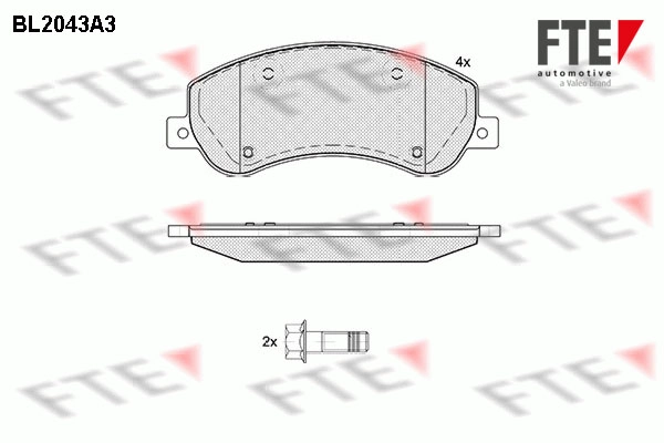 Комплект тормозных колодок дисковый тормоз FTE BL2043A3