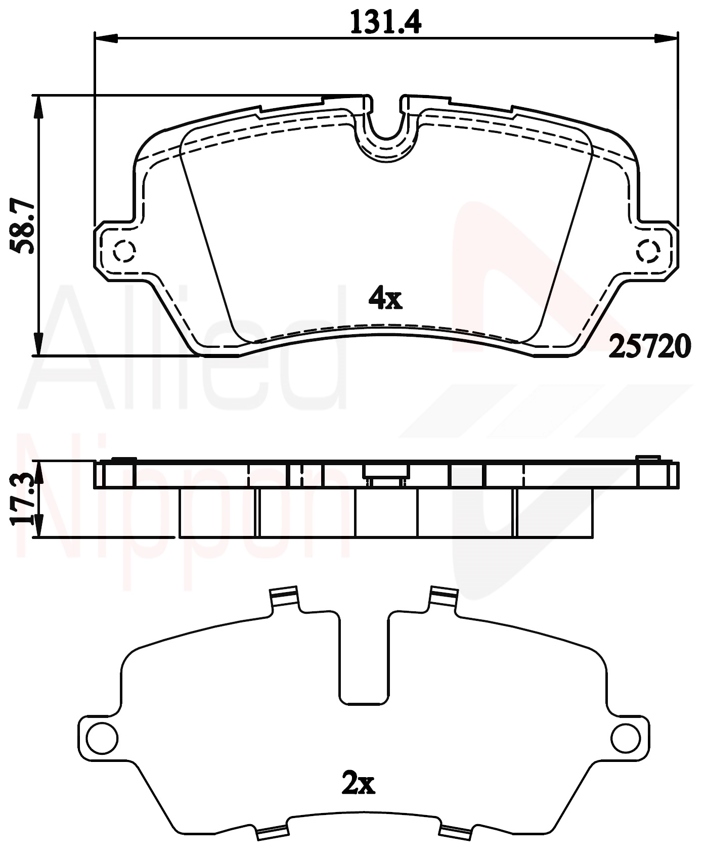 Колодки тормозные зад ALLIED NIPPON ADB02256