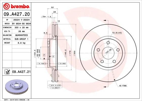 Тормозной диск BRECO BS8834