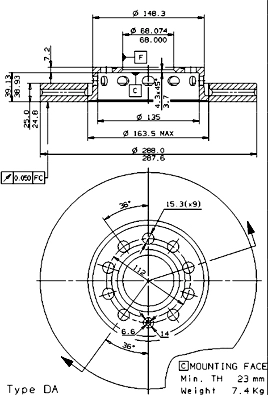 Диск тормозной AP 25046 V